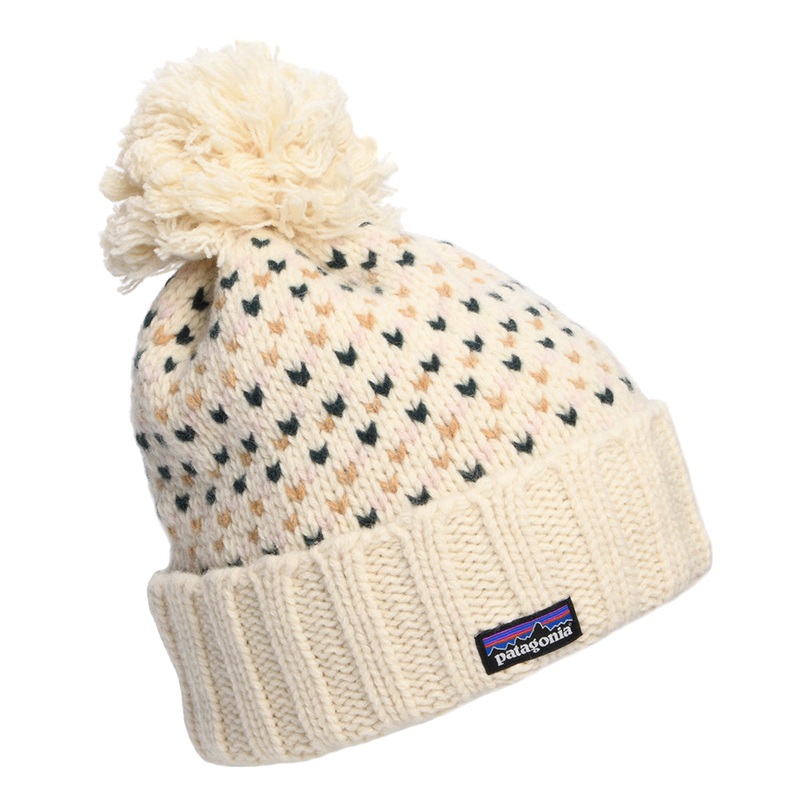 Patagonia Hats Snowbelle Confetti Recycled Wool Bobble Hat – Natural 1-Size