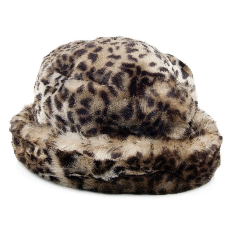 Scala Hats Faux Fur Winter Bucket Hat – Leopard 1-Size