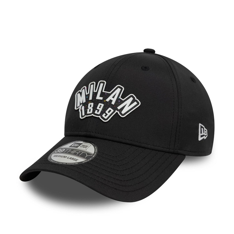 AC Milan Recycled Rubber Black 39THIRTY Stretch Fit Cap XS-S