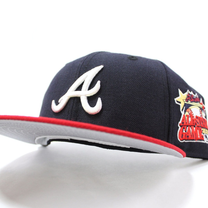 Atlanta Braves 2000 All Star Game New Era 59Fifty Fitted Hat (Navy Red Gray Under Brim) 7