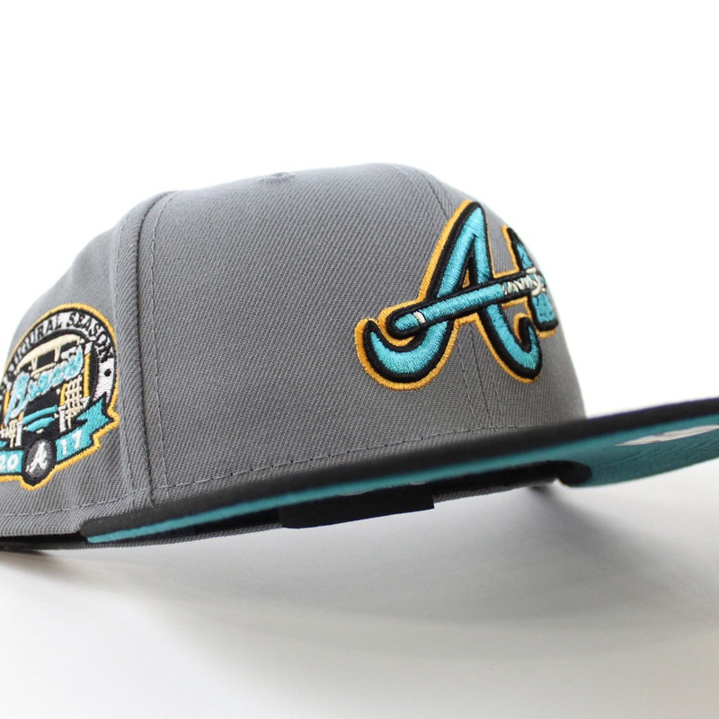 Atlanta Braves 2017 Inaugural Season New Era 59Fifty Fitted Hat (Graphite Gray Turquoise Under Brim) 7