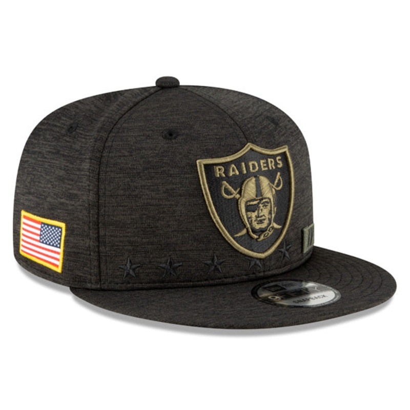 Las Vegas Raiders NFL 2020 Salute to Service 9FIFTY Snapback Hat – Heather Black