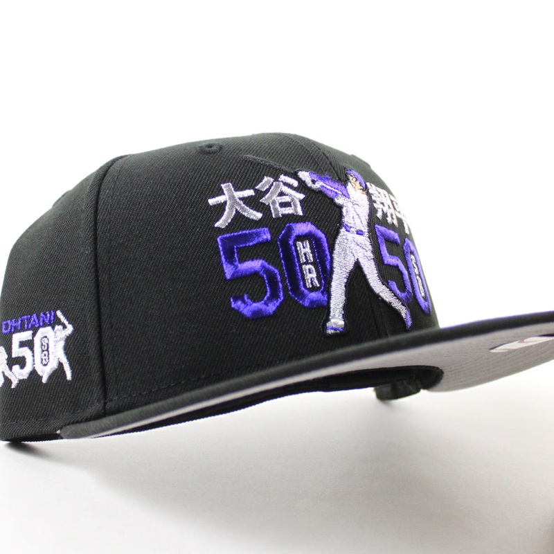 Los Angeles Dodgers Shohei Ohtani 50/50 New Era 59Fifty Fitted Hat (Black Gray Under Brim) 7