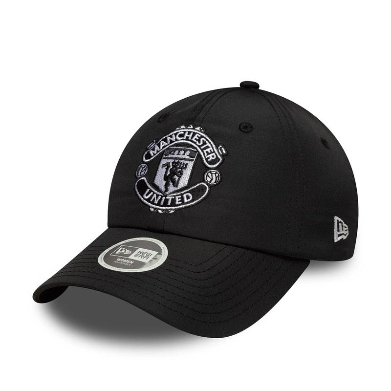 Manchester United FC Womens Core Black Pony Tail Adjustable Cap OSFM