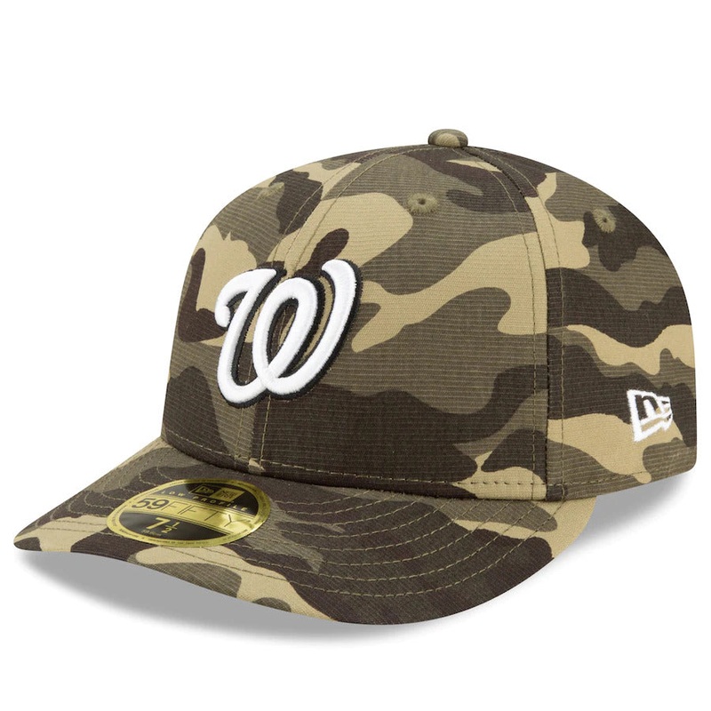 New Era Washington Nationals 2021 Camo Armed Forces Day On-Field Low Profile 59FIFTY Fitted Hat