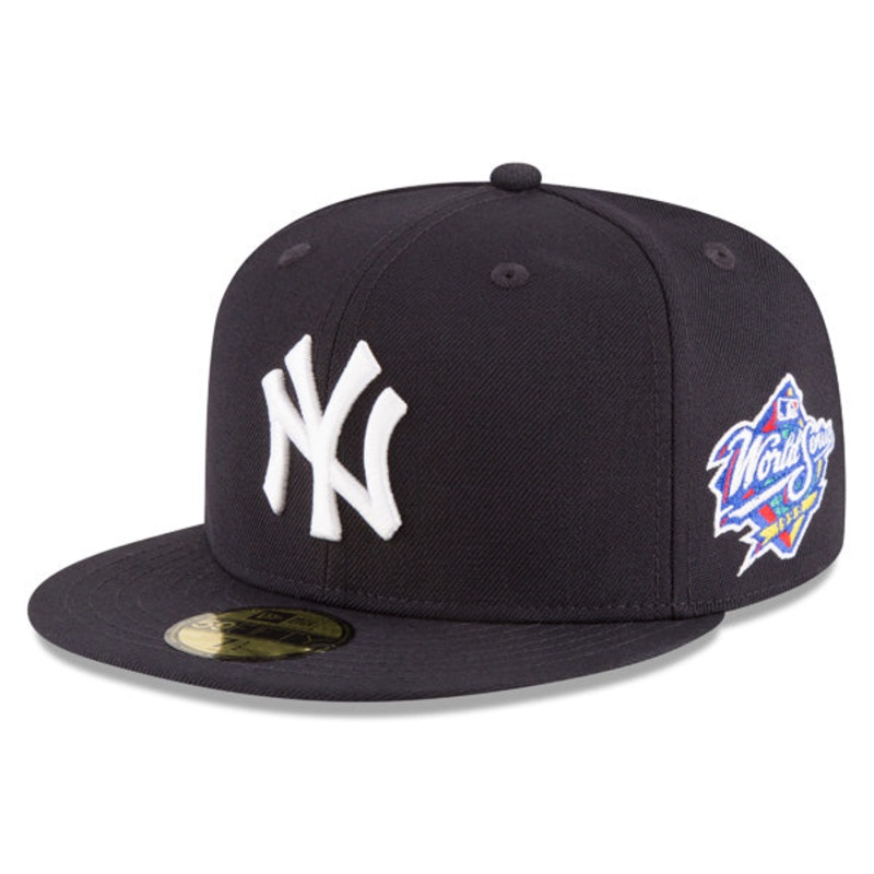 New York Yankees New Era 1998 WORLD SERIES Side Patch 59FIFTY Fitted MLB Hat  Navy 7 1/8