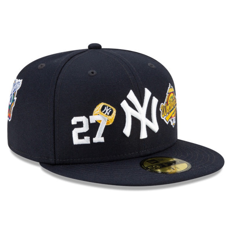 New York Yankees New Era MLB Exclusive COUNT THE RINGS 59Fifty Fitted Hat – Navy/Gray Bottom 7