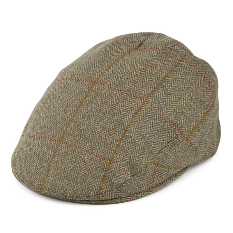 Olney Hats Kinloch Saxony Tweed Flat Cap – Sage 55