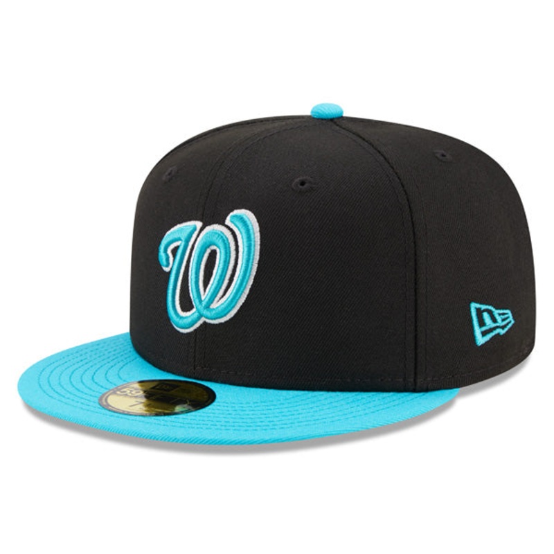 Washington Nationals New Era AQUA BLUE HOOK Fitted 59Fifty MLB Hat 7
