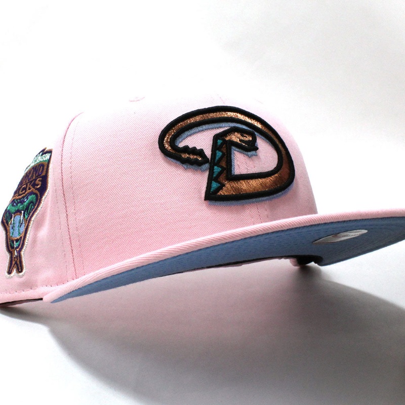 Arizona Diamondbacks 1998 INAUGURAL SEASON New Era 59Fifty Fitted Hat (D Logo Pink Blue Under Brim) 7