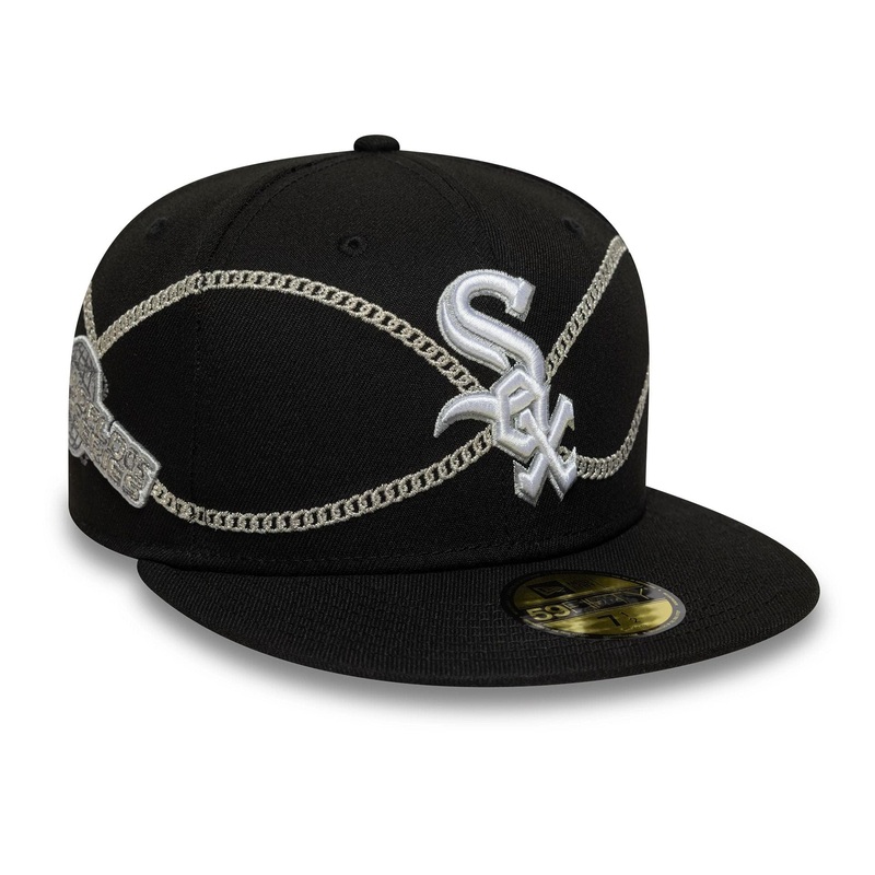 Chicago White Sox MLB Chain Wrap Black 59FIFTY Fitted Cap 6 7/8