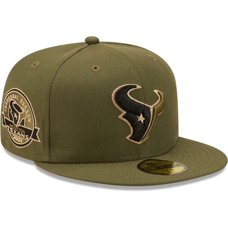 New Era Houston Texans Olive Inaugural Season Camo Undervisor 59FIFTY Fitted Hat