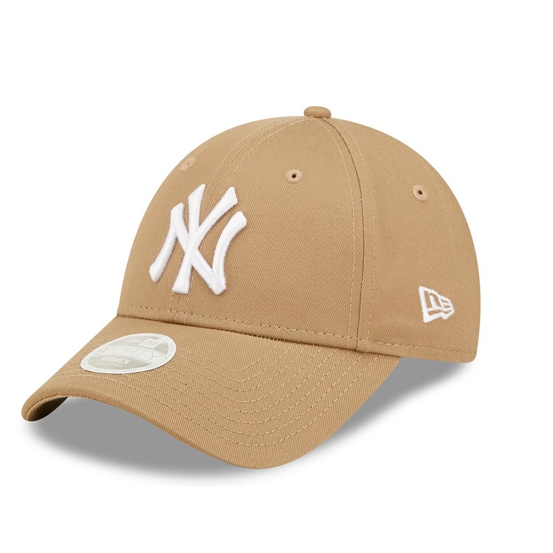 New York Yankees 9FORTY Womens League Essential Camel Cap One Size