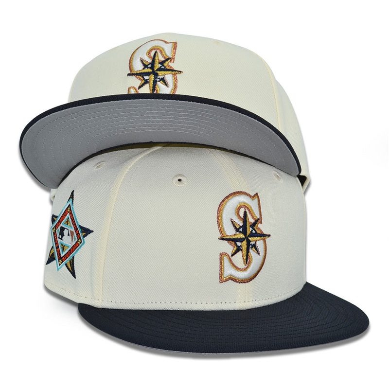 Seattle Mariners “465” Exclusive New Era 59Fifty Fitted Hat – Chrome/Navy 6 7/8