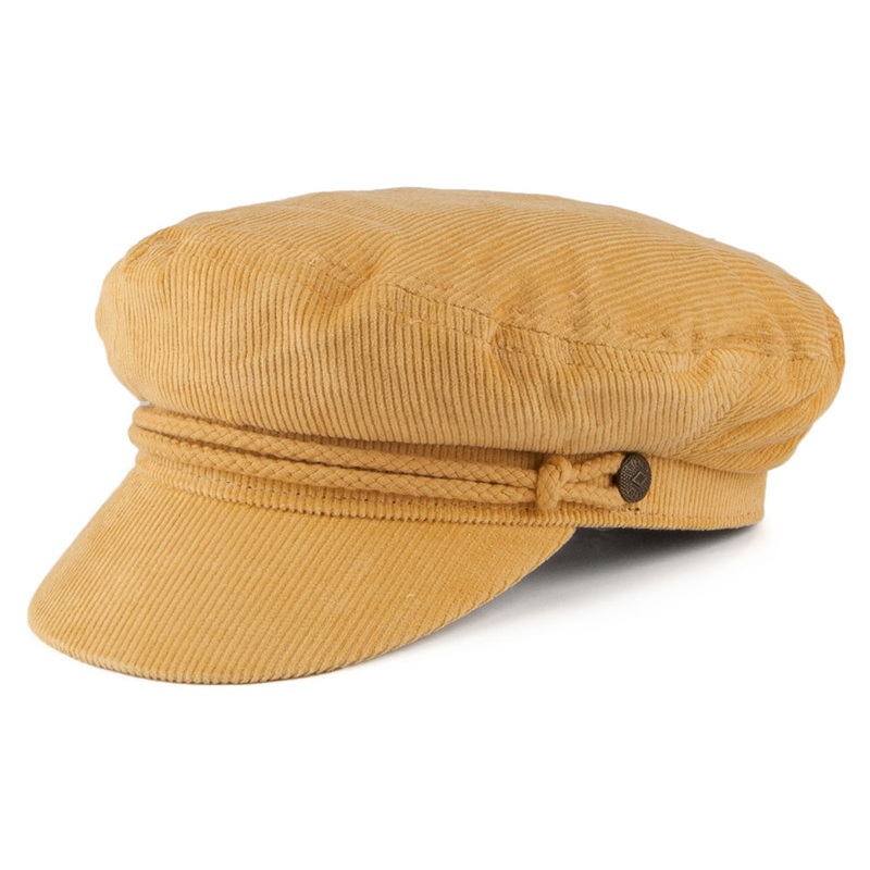 Brixton Ashland Corduroy Fiddler Cap – Mustard Small-56cm