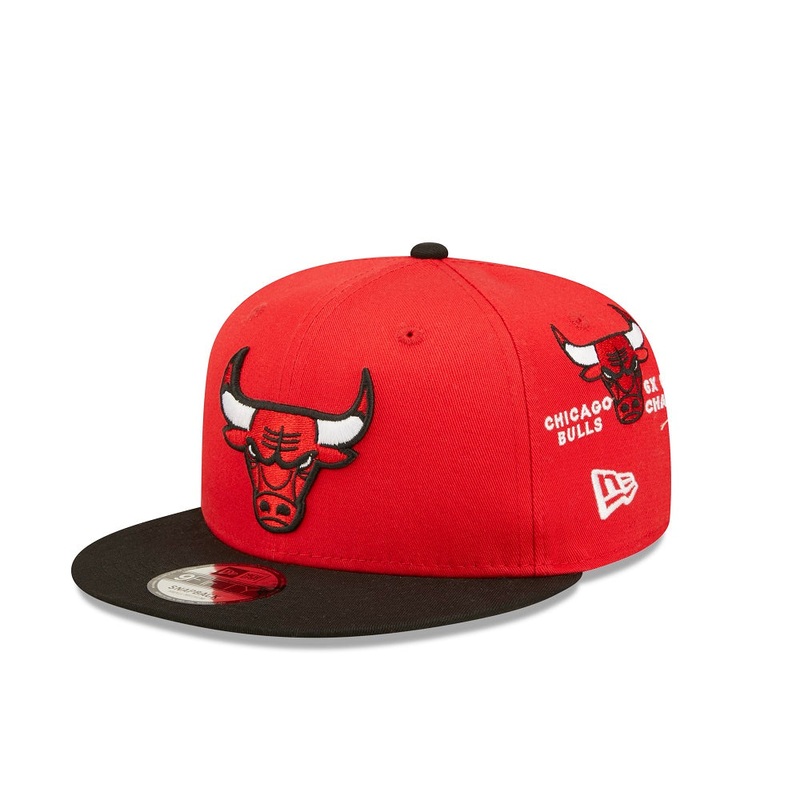 Chicago Bulls 9FIFTY All Over Patch Red Cap S-M