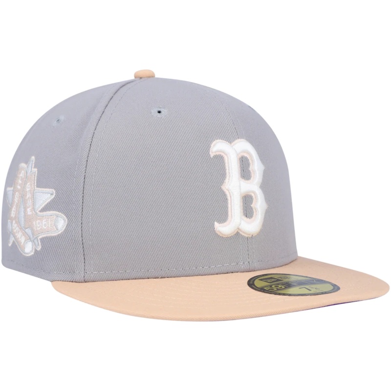 New Era Boston Red Sox Gray/Peach 1961 All-Star Game Purple Undervisor 59FIFTY Fitted Hat