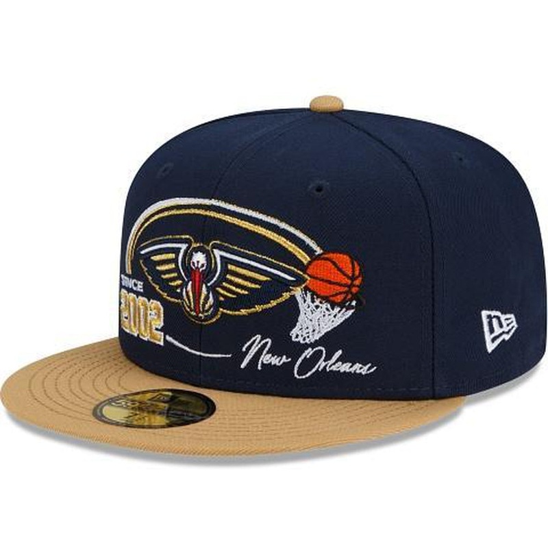 New Era New Orleans Pelicans Two-Tone Hoops 59fifty Fitted Hat