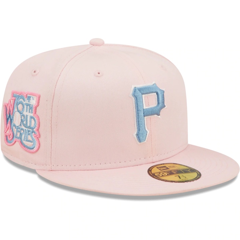 New Era Pittsburgh Pirates Pink/Sky Blue 76th World Series Undervisor 59FIFTY Fitted Hat