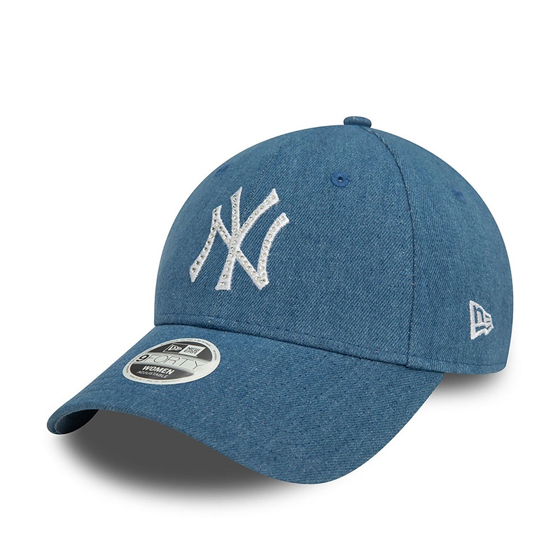 New York Yankees 9FORTY Womens Diamante Denim Blue Cap One Size