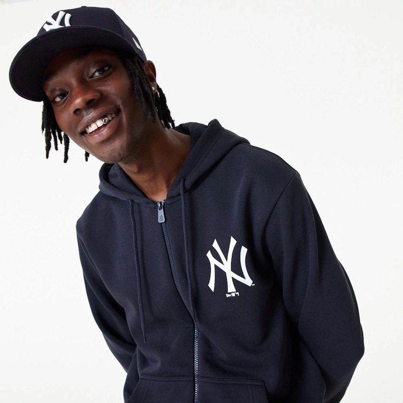 New York Yankees MLB Essential Navy Full Zip Hoodie XS