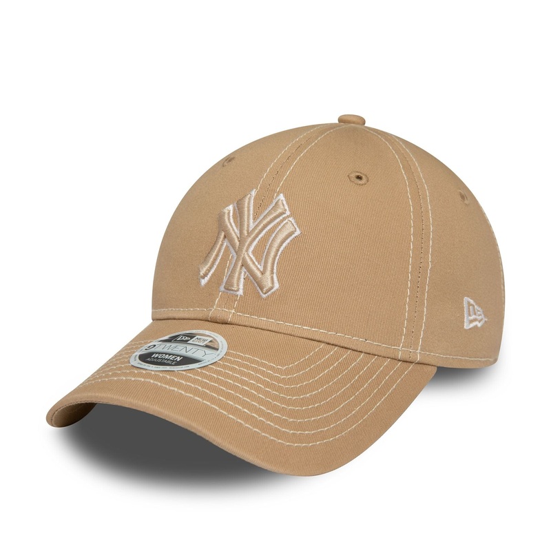 New York Yankees Womens Washed Beige 9TWENTY Adjustable Cap OSFM