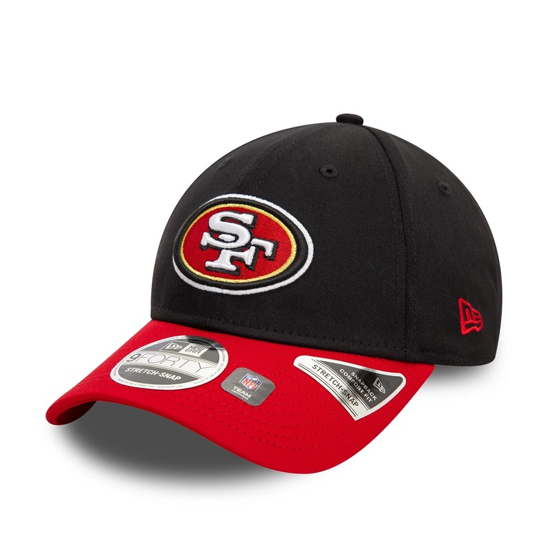 San Francisco 49ers NFL Black 9FORTY Stretch Snap Adjustable Cap OSFM