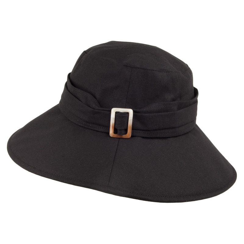 sur la tte Lotus Linen Packable Sun Hat – Black M