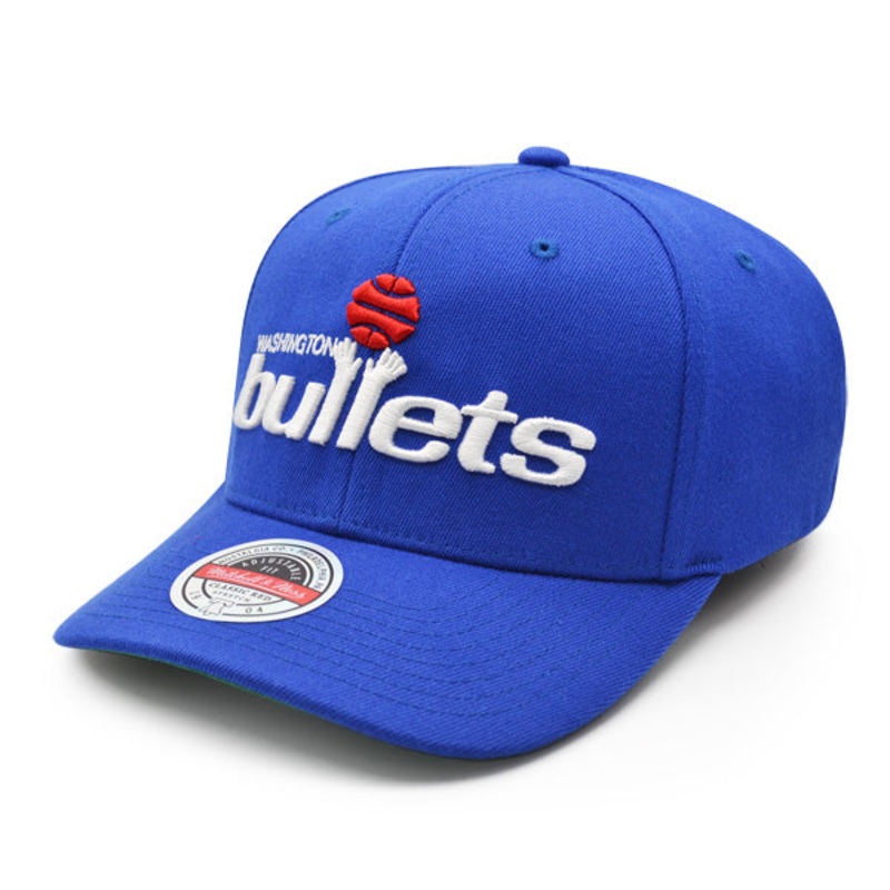 Washington Bullets Mitchell & Ness HWC TEAM GROUND Pre-Curved Stretch-Fit Snapback Hat – Royal