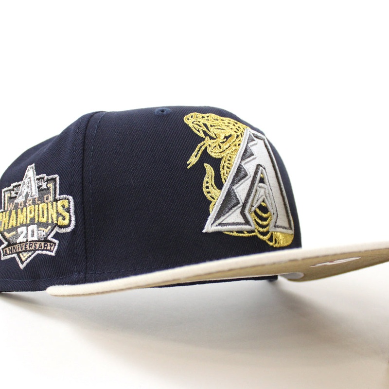 Arizona Diamondbacks 20th Anniversary New Era 59Fifty Fitted Hat (Night Shift Stone Khaki Under Brim) 7