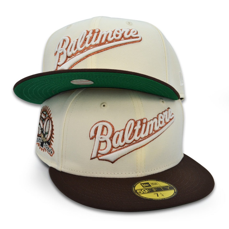 Baltimore Orioles “50 GRAMS 2.0” Exclusive New Era 59Fifty Fitted Hat – Chrome/Burntwood 6 7/8