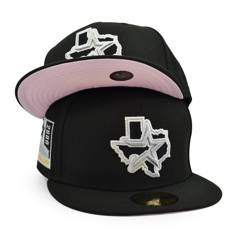 Houston Astros 2000 Inaugural Season Exclusive New Era 59Fifty Fitted Hat – Black/Pinky UV 6 7/8