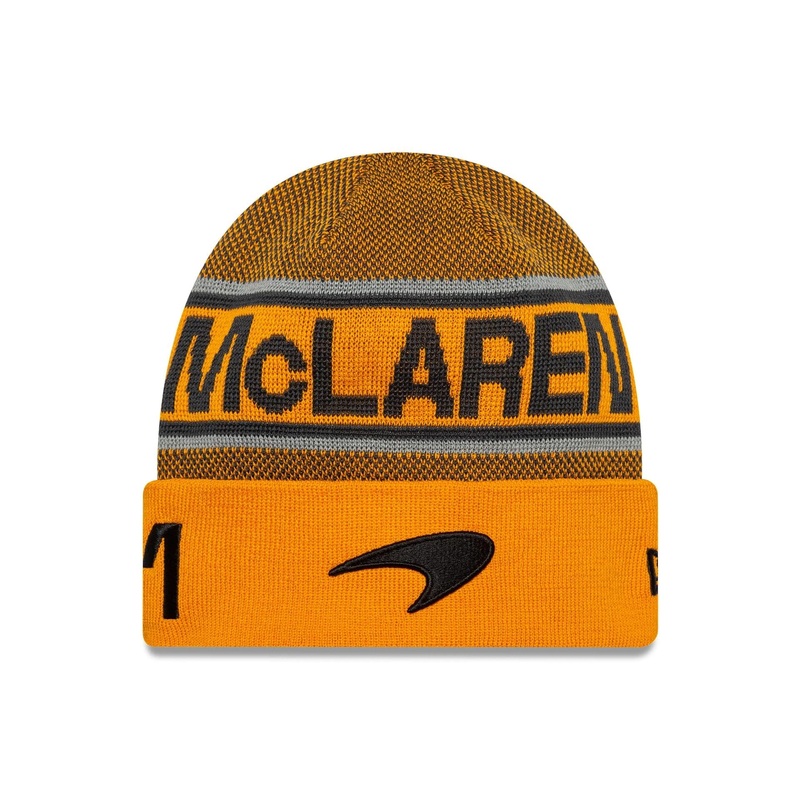 McLaren Racing Replica Oscar Piastri Orange Cuff Knit Beanie Hat OSFM