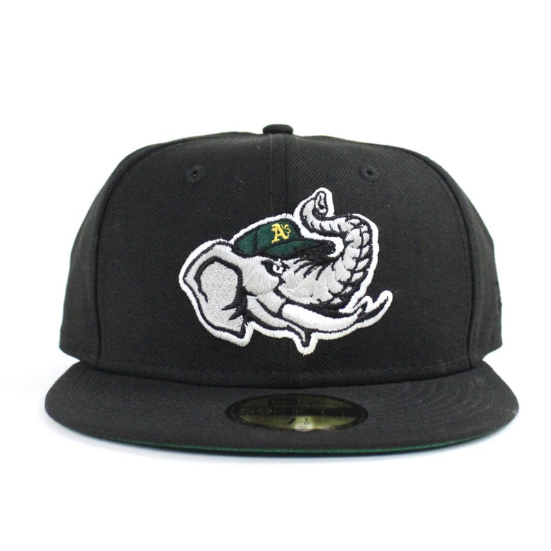 Modesto Athletics New Era 59FIFTY Fitted Hat (Black Hunter Green Under Brim) 7