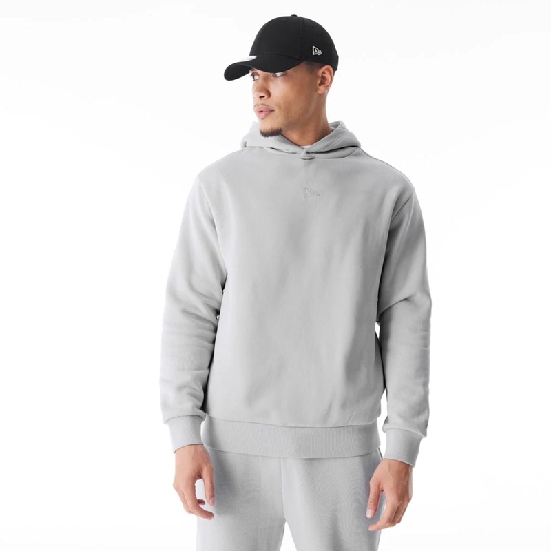 New Era Flag Grey Oversized Pullover Hoodie XS