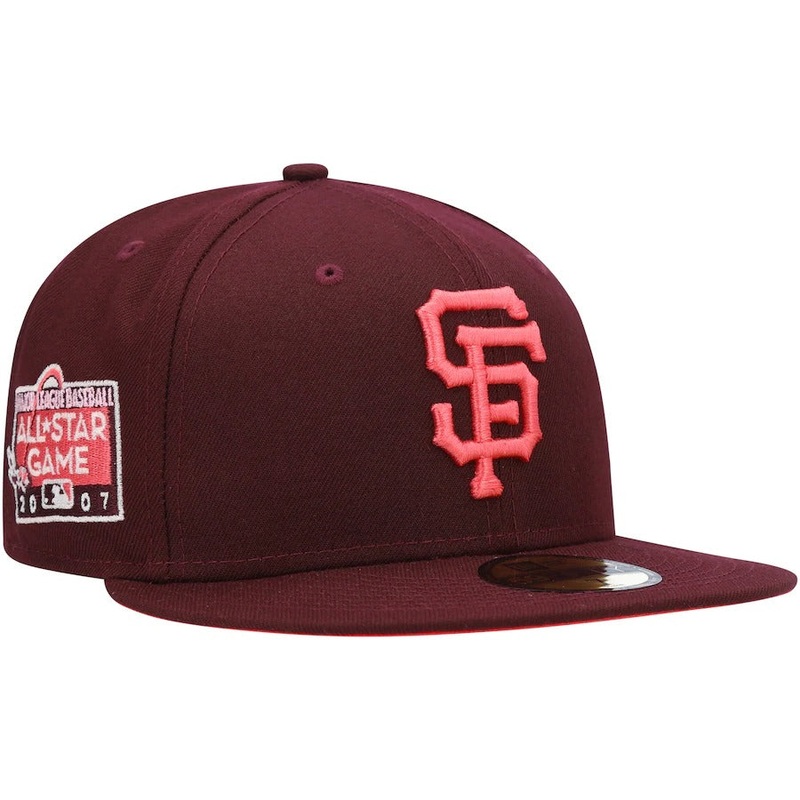 New Era San Francisco Giants All-Star Game Maroon Color Fam Lava Red Undervisor 59FIFTY Fitted Hat