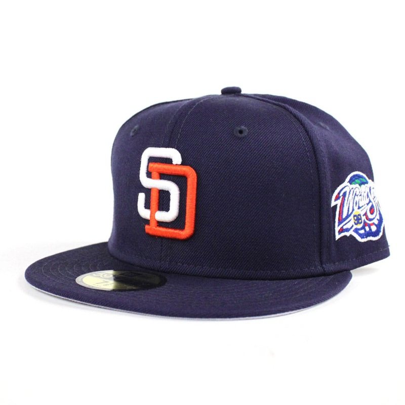 San Diego Padres 1998 World Series 59Fifty New Era Fitted Hats (Navy Gray Under Brim)-7 3/4