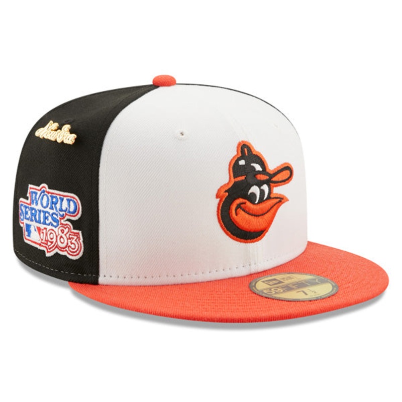 Baltimore Orioles 1983 WORLD SERIES Exclusive New Era 59Fifty Fitted Hat – White/Orange/Green Bottom 7