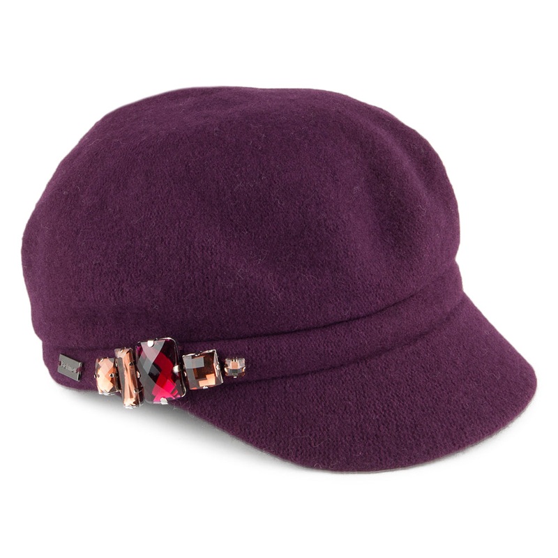 Betmar Hats Rhinestone Baker Boy Cap – Berry 1-Size