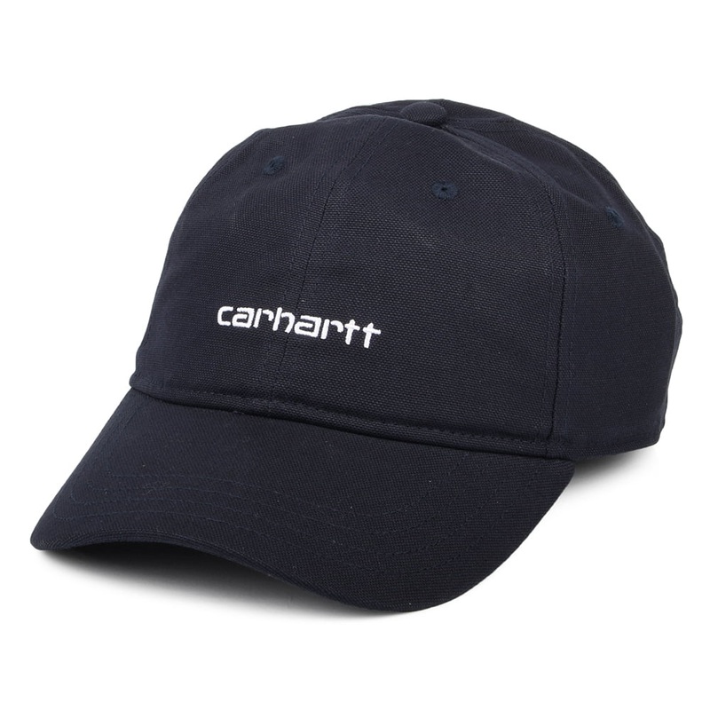 Carhartt WIP Hats Script Cotton Canvas Baseball Cap – Dark Navy Adjustable