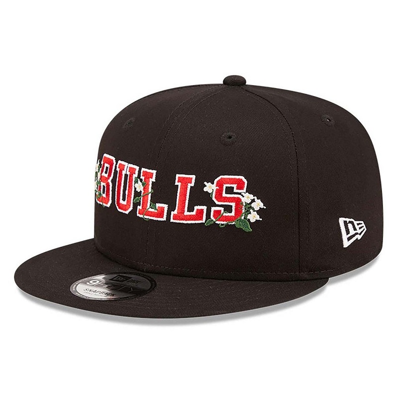 Chicago Bulls 9FIFTY Flower Wordmark Black Cap M-L
