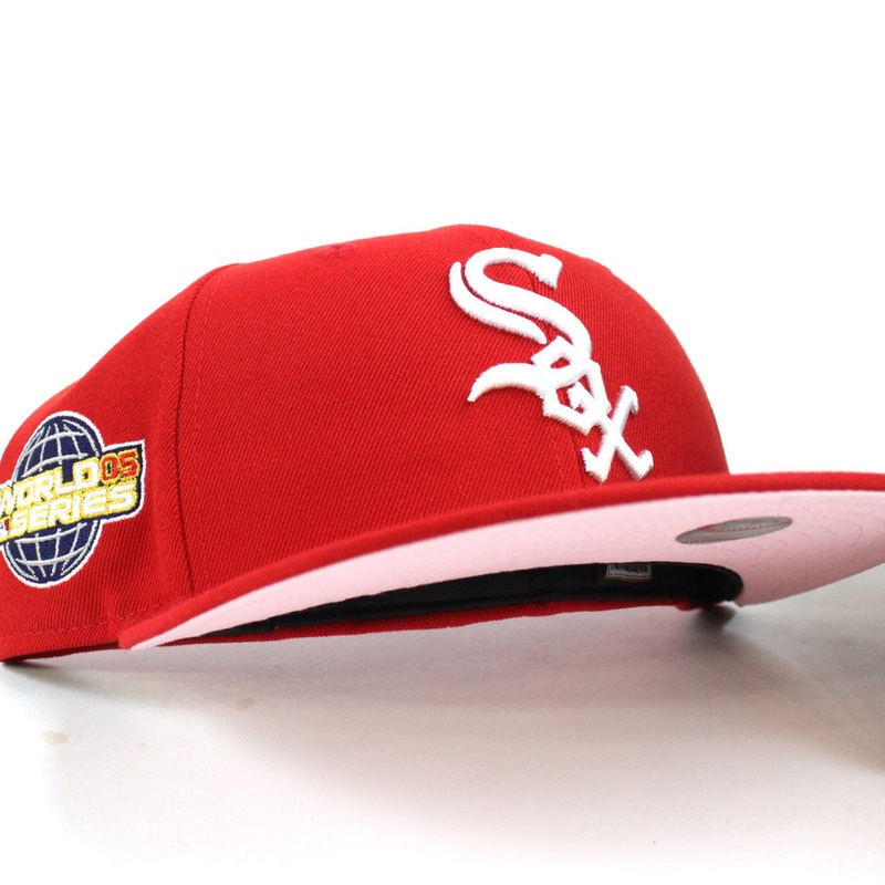 Chicago White Sox 2005 World Series New Era Fitted 59Fifty Hat (Red Pink Under Brim) 7