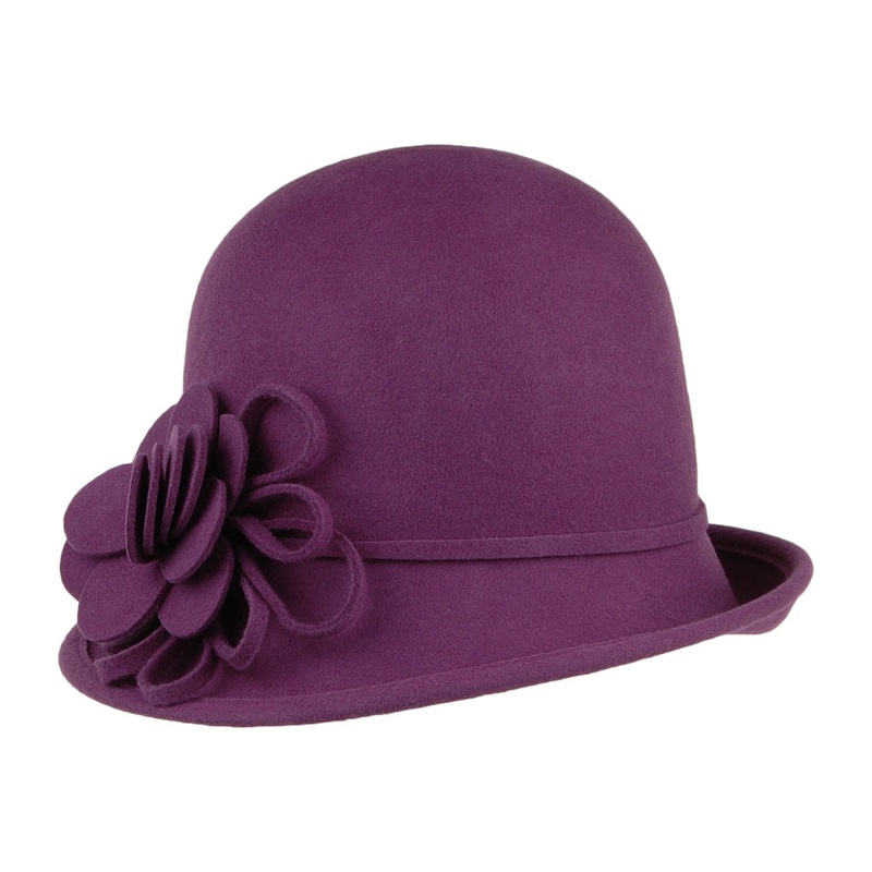 Failsworth Hats Alice Wool Felt Cloche – Purple 1-Size
