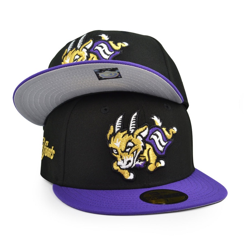 Hartford Yard Goats MILB Exclusive New Era 59Fifty Fitted Hat – Black/Purple 6 7/8