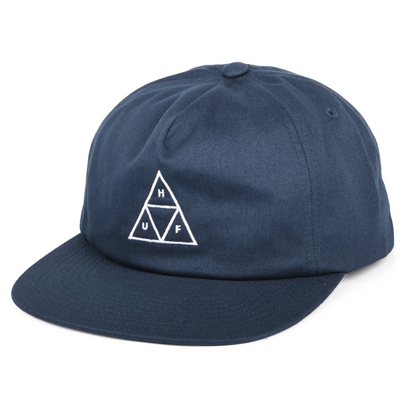 HUF Triple Triangle Unstructured Snapback Cap – Navy Blue Adjustable