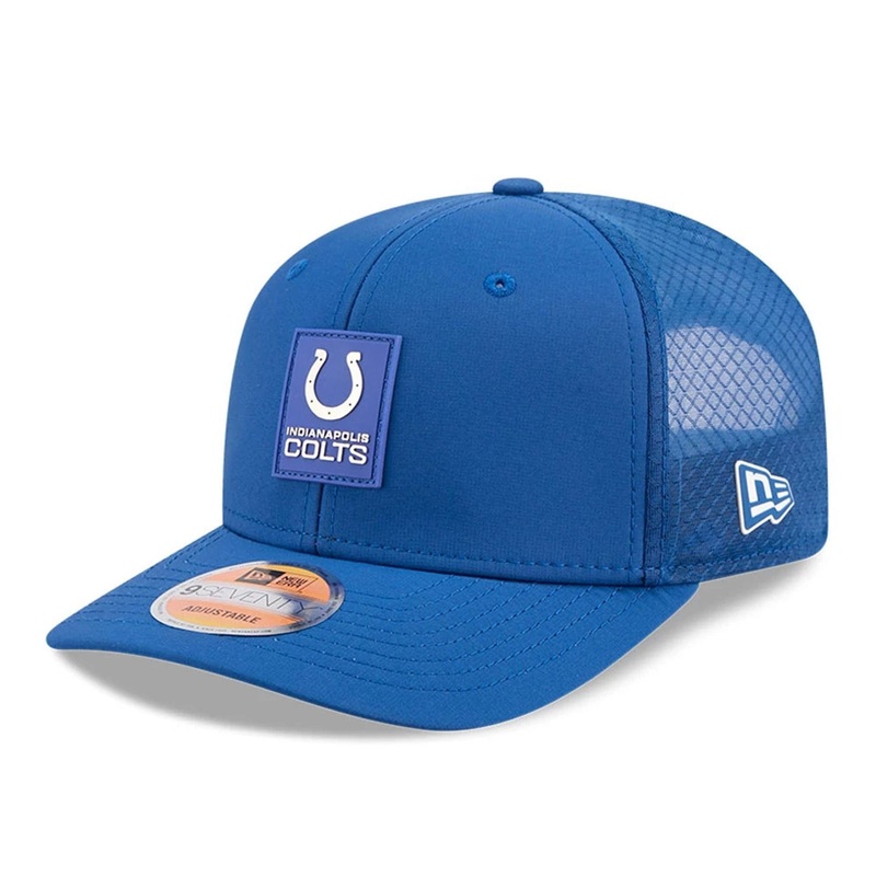 Indianapolis Colts NFL Sideline 2025 Blue 9SEVENTY Trucker Stretch Snap Adjustable Cap OSFM