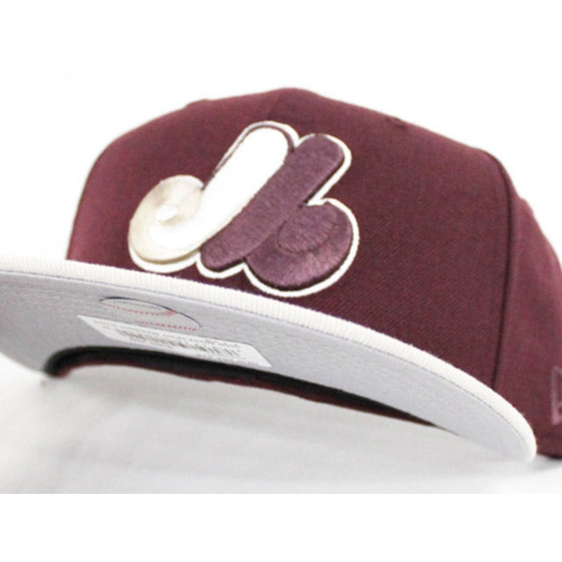 Montreal Expos New Era 59Fifty Fitted Hat (GS Air Jordan Retro 11 RL Maroon Gold Gray Under Brim) 7 1/8