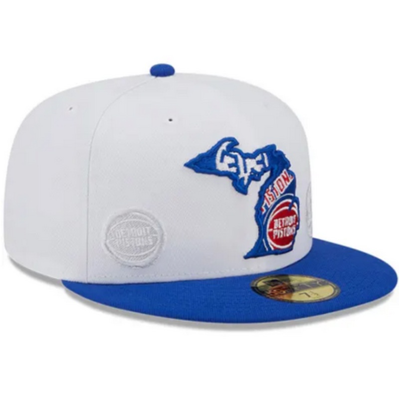 New Era Detroit Pistons White State 2023 59FIFTY Fitted Hat
