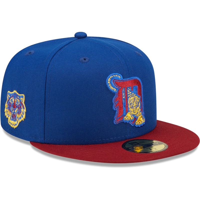 New Era Detroit Tigers Blue/Red Alternate Logo Primary Jewel Gold Undervisor 59FIFTY Fitted Hat