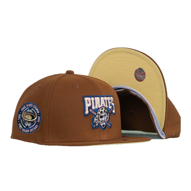New Era Pittsburgh Pirates Three Rivers Stadium Peanut Soft Yellow UV 59FIFTY Fitted Cap